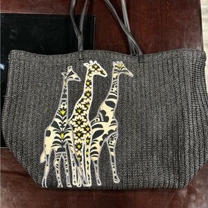 Vera Bradley Gray Giraffe Tote Bag